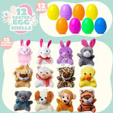 12/24/36pcs Easter Fillable Eggs - Colorful Plastic Eggshell Gift - Himpall